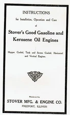 Stover Gas Engine Motor Horizontal Vertical 1.5 3 6hp Hit Miss Book Manual CT K