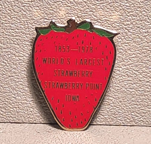 Vintage 1978~125th Anniversary Of Strawberry Point, Iowa~Goldtone Pinback. 11-10 - Picture 7 of 10