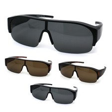 Polarized 60mm Half Rim Rectangle Wear Over Eyeglasses Sunglasses