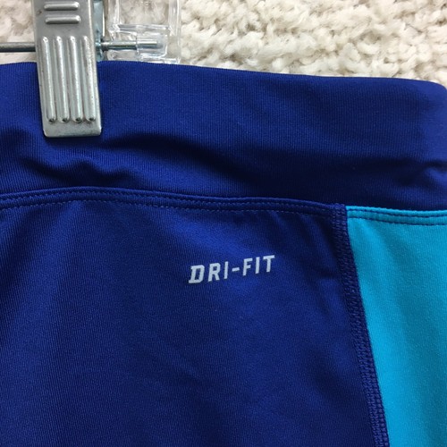 Nike Pants 3X Adult Plus Blue Dri Fit Training Crop Capri Leggings Pull On Women - Picture 7 of 12