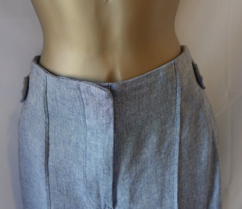 NEXT size 12R blue fine dogtooth check trousers zip clip fastener button decora - Picture 5 of 17