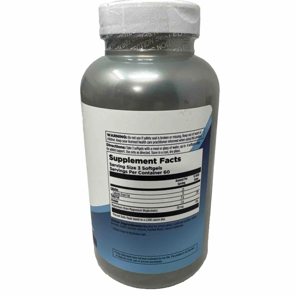 KAL Magnesium Glycinate ActivGels 315mg, Fully Chelated, High Absorption - Imagem 2 de 3