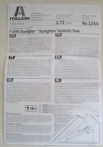 Italeri 1/72 F-104G/S Starfighters #1344 - May Or May Not Be Complete, See Pics - Picture 10 of 12
