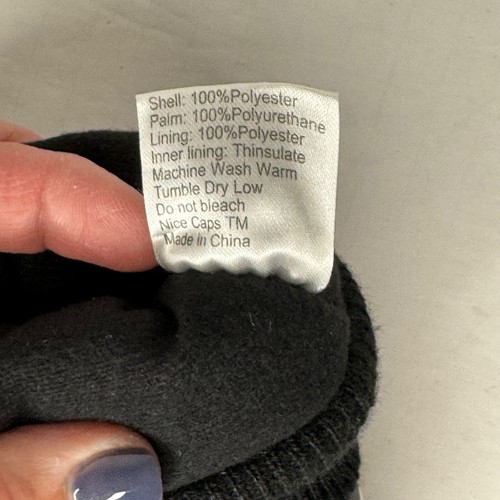 N'Ice Caps Black Gray White Kids Gloves 3M Thinsulate Waterproof L/XL EUC - Picture 6 of 7