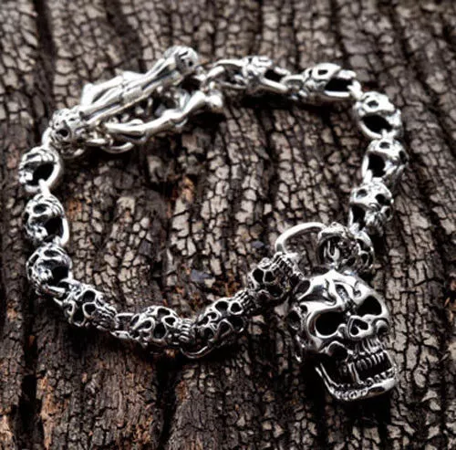 Buy MY PARTY SUPPLIERS Jagmag® Skull Shaped Stretch Bracelet for Men and  Women/Halloween Skull Bracelet Skull Head Wrist Chain White Wrist Cuff  Bracelets at Amazon.in