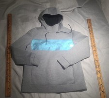 Jack  Jones Hoodie Mens Large L Gray Blue Shirt Pockets Puff Print Casual Top