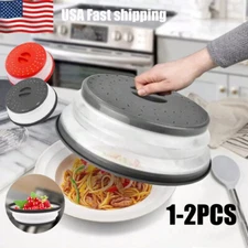 1/2PC Microwave Food Cover Splatter Proof Vented Collapsible Kitchen Cooking Lid
