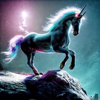 Magical Unicorn 1 of 1 Generative Art NFT - Instant Transfer Any Chain Eth Sol !