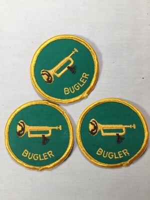 Lot of 3 Bugler wide gauze plastic back BSA Position Patch | eBay