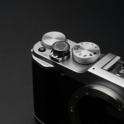 Gariz Sticker Soft Release Button XA-SB7 Sony Fuji Leica Canon Gun Metal Grey