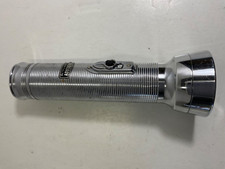 VINTAGE 8” CROME CASE CAPTAIN EVEREADY METAL FLASHLIGHT MADE IN USA-WORKING-
