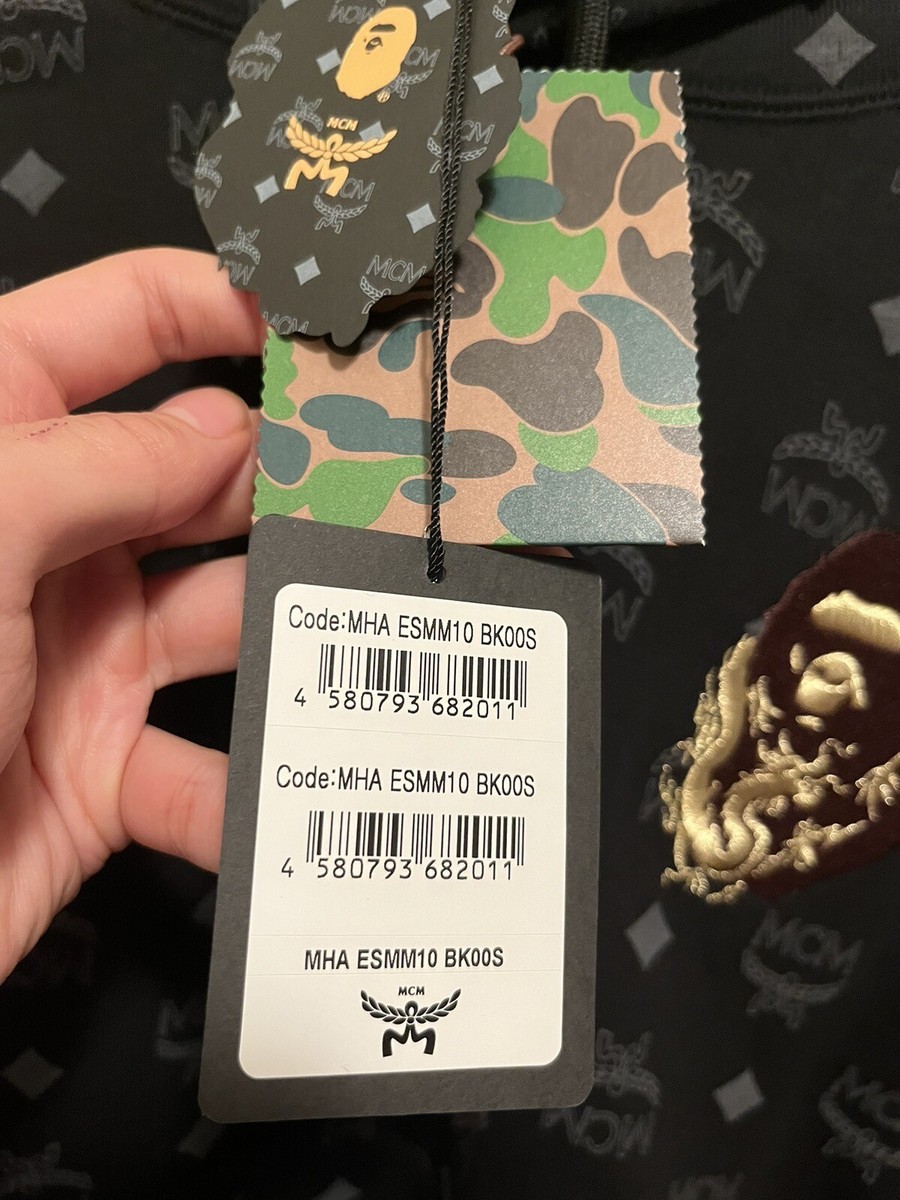 MCM X BAPE MONOGRAM SHARK HOODIE color black size S | eBay
