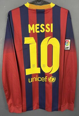 MEN'S NIKE FC BARCELONA 2013/2014 LEO MESSI SOCCER FOOTBALL SHIRT
