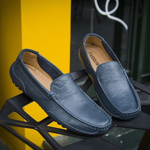 Herren Schuhe Leder Freizeit Autofahren Halbschuhe Schuhe Mokassins Sneaker Slipper - Bild 16 von 23