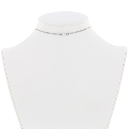 Sterling Silver Double Strand Infinity Choker Necklace - 第 2/2 張圖片