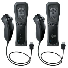 2in1 Built-in Controller Motion Plus Remote Nunchuck For Nintendo Wii Wii U