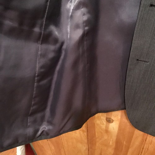 Mens EMANUEL Emanuel Ungaro Suit Jacket Blazer Sport Coat 44R Lt Gray Pinstripe - Picture 10 of 12