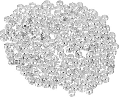 500Pcs round Crimp Beads, 1.5Mm Metal Spacer Loose Beads Metal Clamp Ends Tiny S