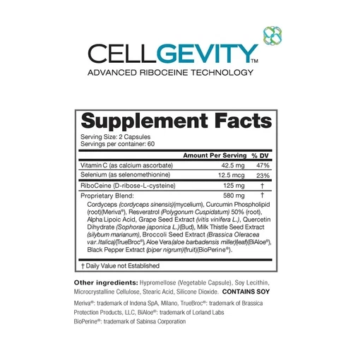 CellGevity Riboceine Advanced Riboceine Technology Promote Glutathione Capsules - Picture 8 of 8