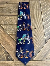 Vintage Looney Tunes Warner Brothers USPS Stamp Collection Tie 1997 Taz Bugs 90s