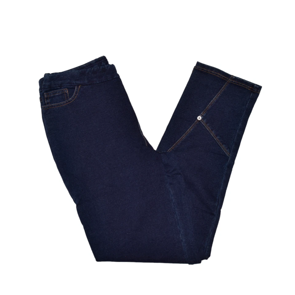 DENIM & CO. NEW $54 Comfy Denim Ankle Jeans Seaming Detail Dark Wash Size 4 - Image 2 of 4