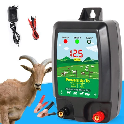 MARKENLOS Weidezaungerät bis 10 km Elektrozaungerät Weidegerät Elektro Weidezaun 12V/230V