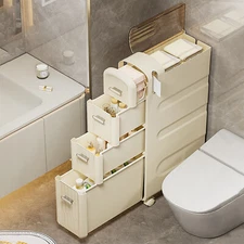 Bathroom Floor Storage Cabinet Narrow Slim Towel Organizer Slim Storage Cabinet