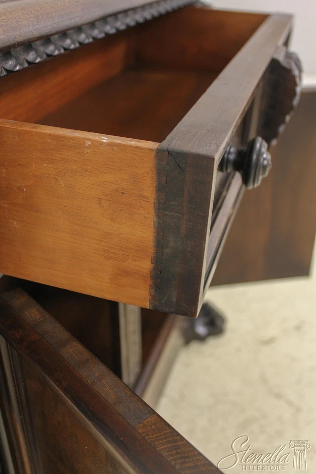 57945EC: Gabinete de servidor vintage estilo italiano continental nogueira - Imagem 4 de 4