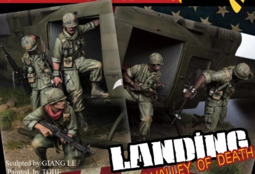 Kit Figurine Resina 1/35 5pz Guerra Vietnam Soldati USA Elicottero Equipaggio Non Verniciato - Foto 2 di 2