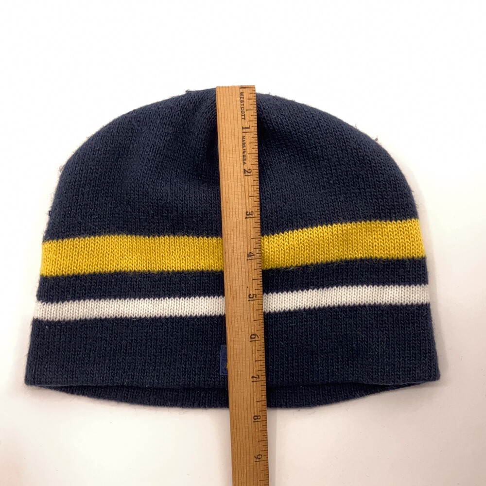 Equal sign blue yellow winter striped hat View 5