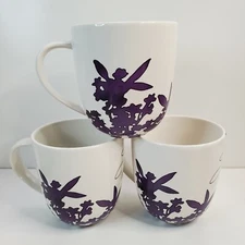 The Cellar Whiteware Mugs Violet Design Set of 3 Made expressly for Macys