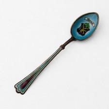 German Souvenir Coffee Spoon Heidelberg Bowl Enamel 800 Silver
