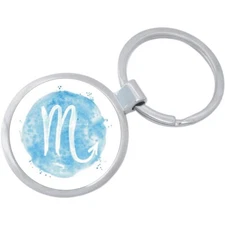 Watercolor Scorpio Keychain - Includes 1.25 Inch Loop for Keys or Backpack