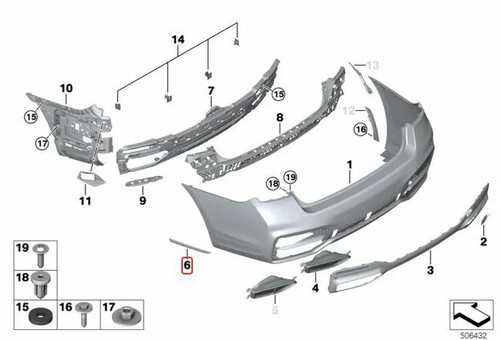 Genuine BMW G11 G12 M Sport Bumper Chrome Trim Moulding Rear Left - Picture 4 of 4