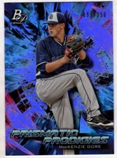 Mackenzie Gore 2018 Bowman Platinum Prismatic Prodigies Purple /250