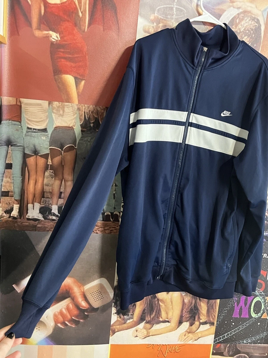 Vintage y2k 2000s Nike striped zip up track jacket with pockets size xl