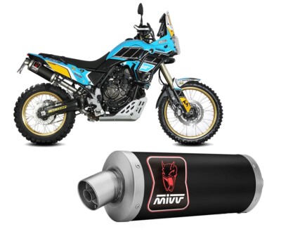 Auspuff exhaust MIVV Dakar Schwarzer Edelstahl fur YAMAHA TENERE 700 2019   2024
