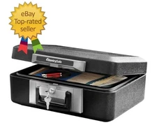 Fireproof Safe Box with Key Lock, Chest Safe with Carrying Handle to Secure Mone