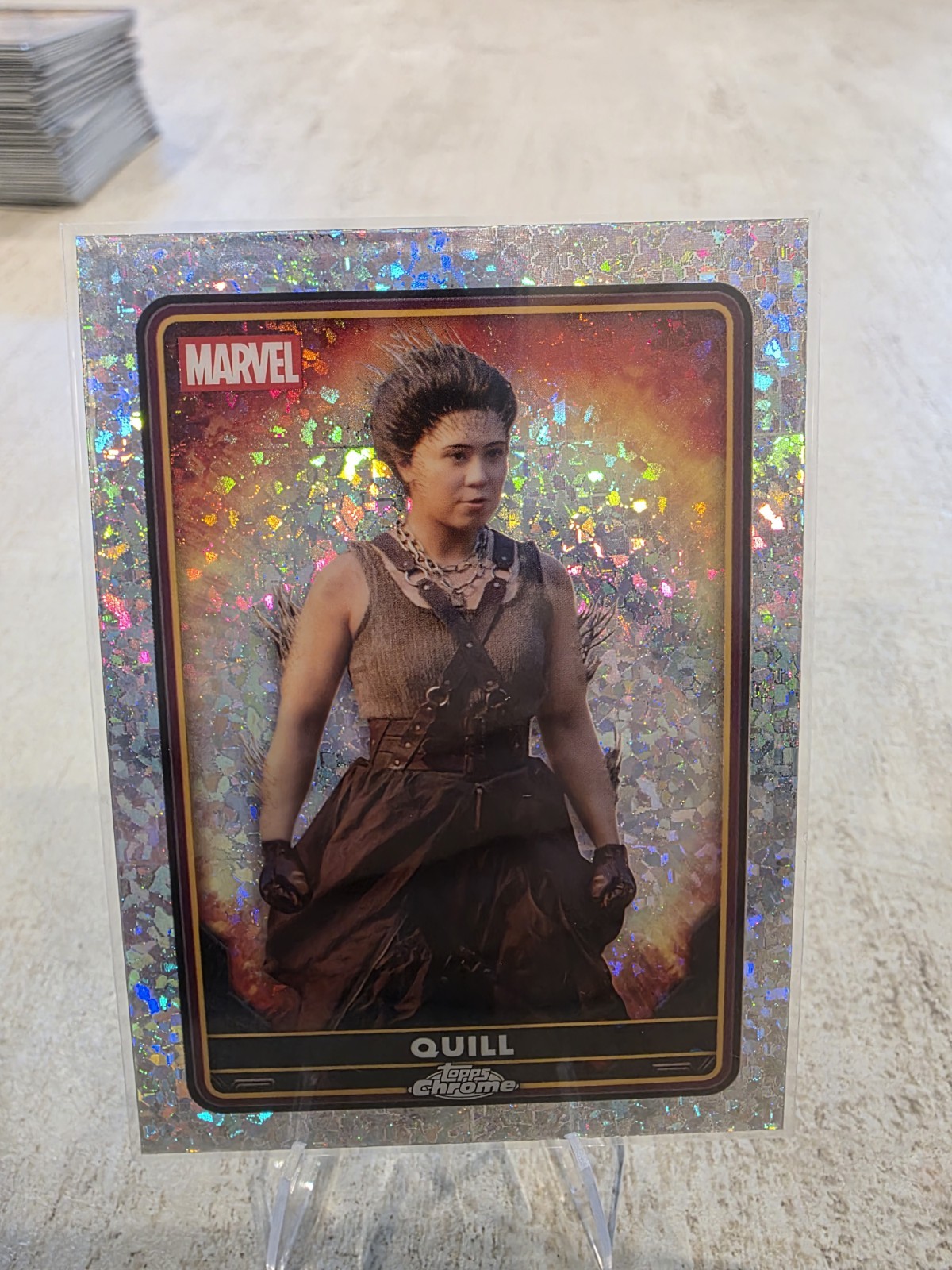2025 Topps Chrome Deadpool Quill 45 Mini Diamond Refractor