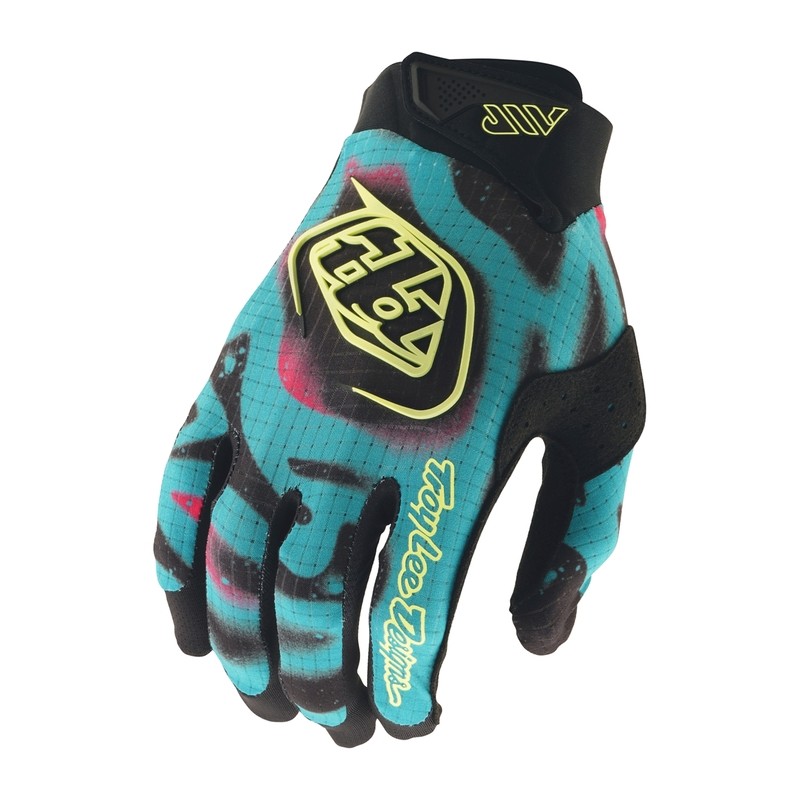 Gants pneumatiques Troy Lee Designs noirs et jaunes pour VTT Enduro