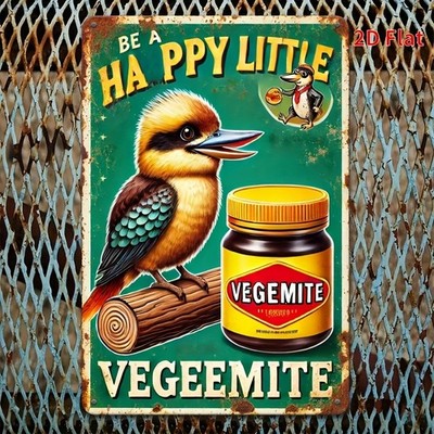 Vintage Be a Happy Little Vegemite Tin Metal Signs Home Décor 8x12 