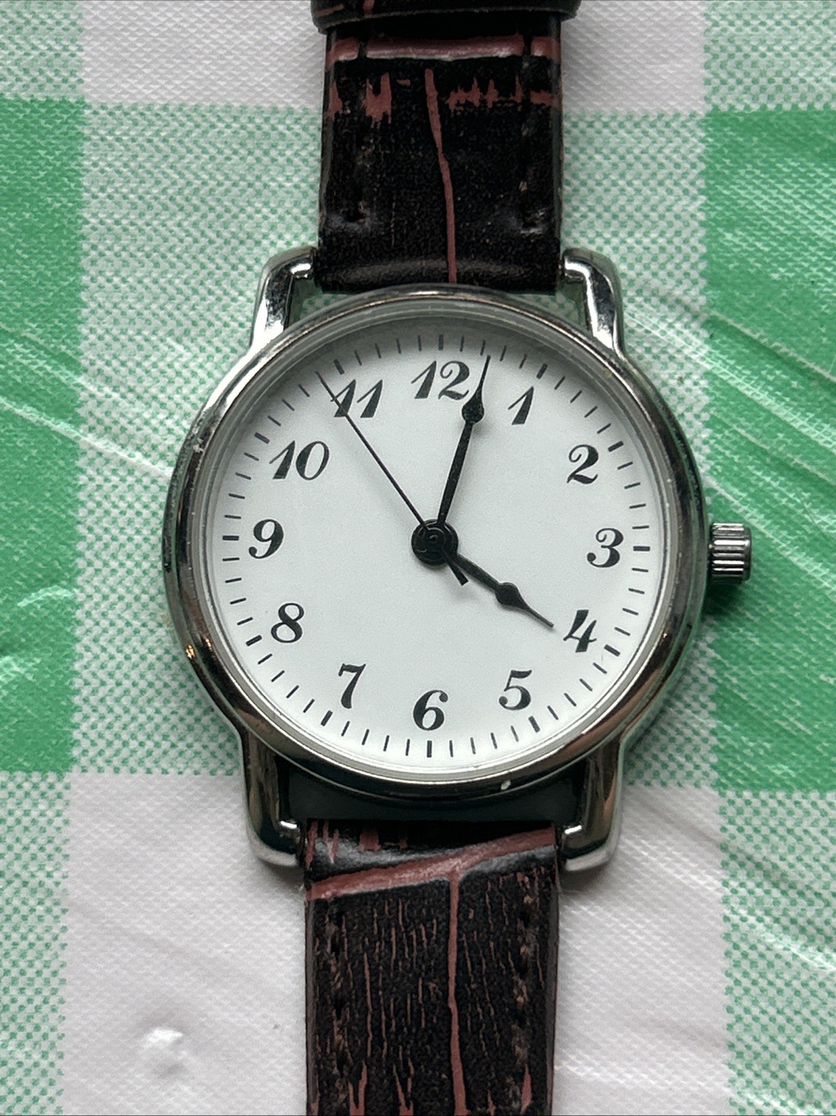 Silver Tone Brown Band Women’s Quartz Watch