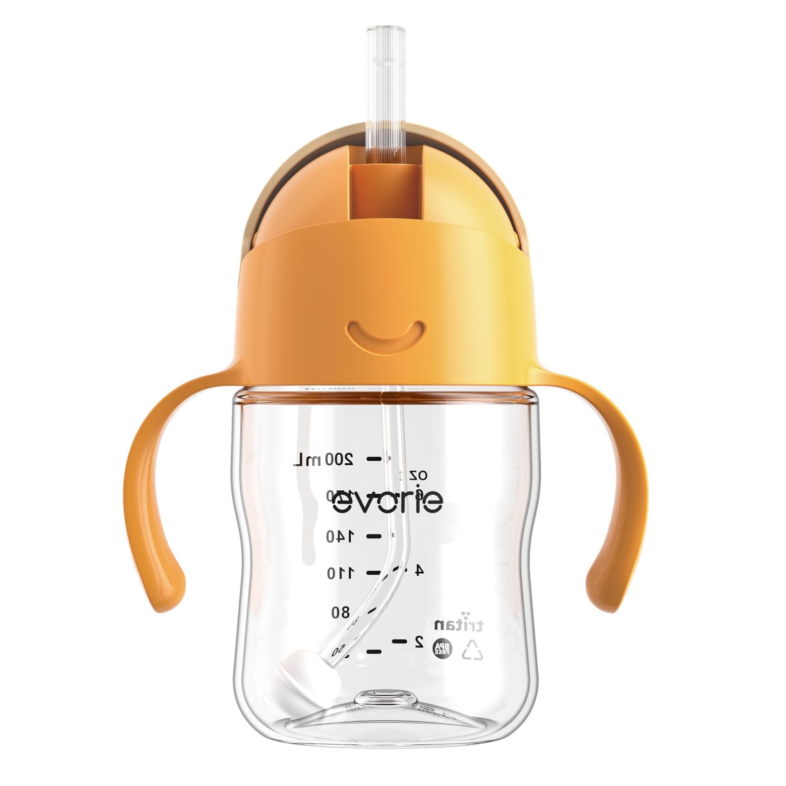 7 Oz Tritan Weighted Straw Sippy Cup Handles Spill Proof Bab