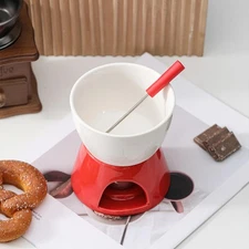 Ceramic Chocolate Fondue Pot Practical Butter Warmer for Candy Dessert Tapas