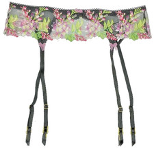 VICTORIA'S SECRET DREAM ANGELS WISTERIA FLORAL EMBROIDERED GARTER BELT XS/S M/L