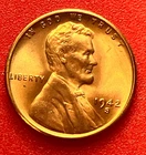 1942-S Lincoln Wheat Cent Penny GEM RED BU From an Original Bank Roll