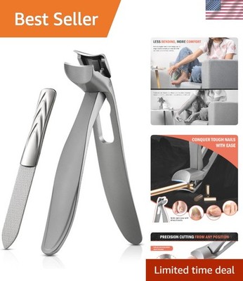 Durable Ergonomic Toenail Clipper for Seniors   Perfect for Thick Nails, Silver