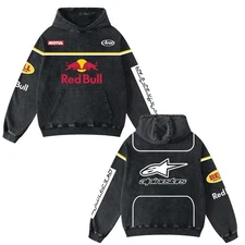 Retro Red Alpinestars Racing Washed Hoodie MotoGP World Champion Redbull001