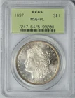 1897 PCGS MS64 PL OGH MORGAN SILVER DOLLAR OLD GREEN HOLDER