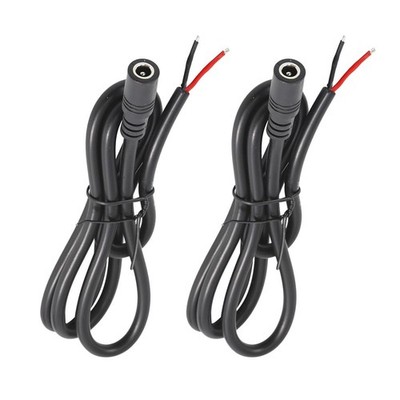 2Pcs 3FT 14AWG 15A 12V DC Power Pigtails Cable, 5.5mm x 2.1mm Female Ba...